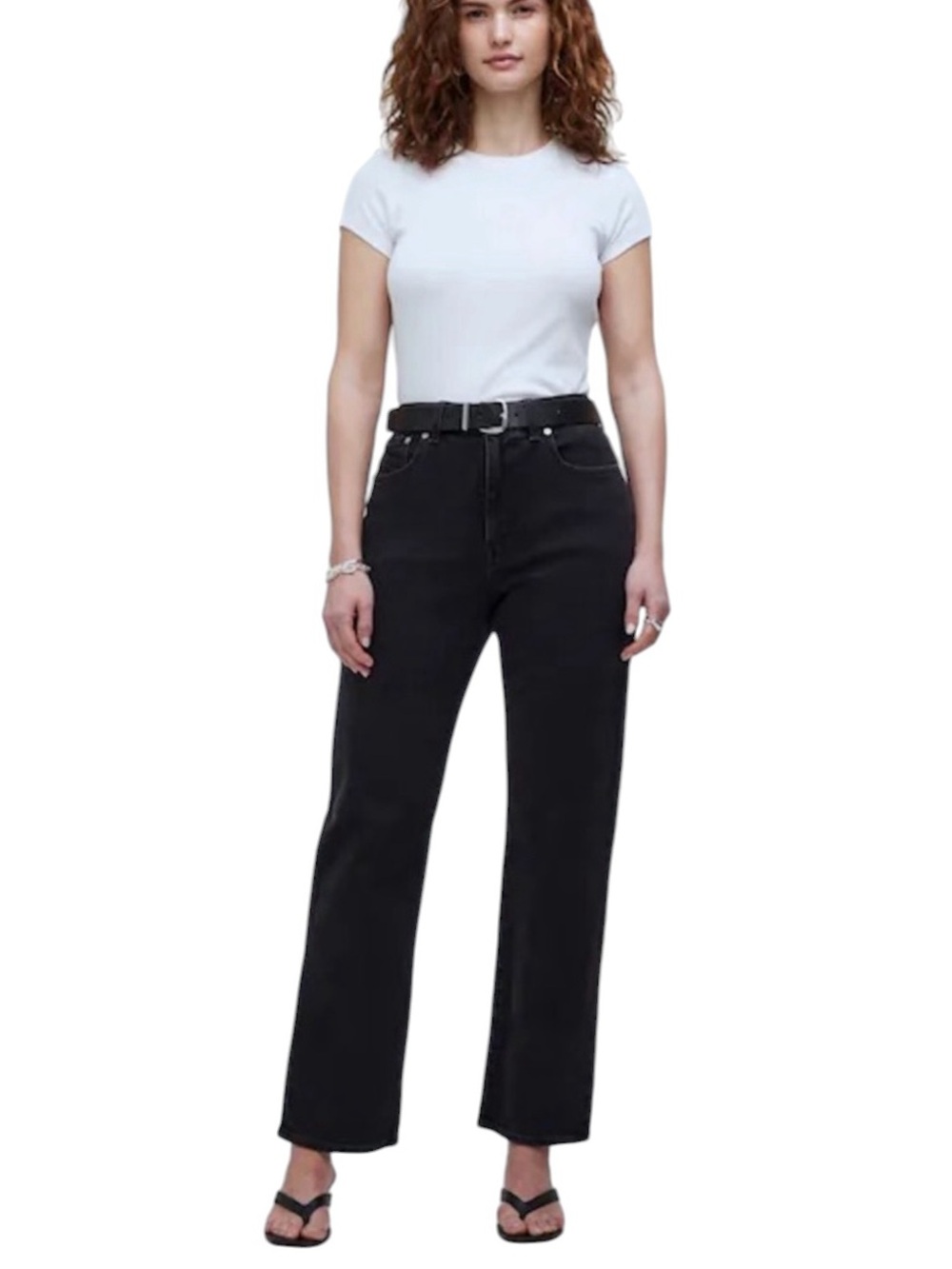 NWT Madewell Curvy 90s Straight Jeans in Belmere Wash Black sz 30